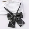Jk a cuadros estilo japonés corbata de moño floral corbata para mujer estilo universitario para hombre corbata de moño para foto de graduación con camisa uniforme de marinero