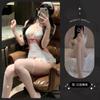 Lencería Sexy Uniforme de Enfermera Sexy para Juego de Rol Traje Tentación sin Espalda Minifalda Vestido de Enfermera Pasión Gratis
