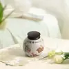 Firestone Lata de Té Ocho Caballos Rojos Tarro Sellado de Cerámica Estilo Japonés Mini Pequeño Contenedor de Té Esmaltado en Ceniza Portátil Viaje