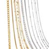Cadena de clavícula de acero inoxidable de alto color chapada en oro al vacío, cadena cruzada con clip, cadena de cuentas, joyería de cadena simple hecha a mano DIY