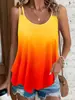 Chal sin mangas de color degradado para mujer, transfronterizo europeo y americano 2026, Camiseta sin mangas de color degradado cambiante