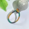 Accesorios DIY Hechos a Mano Cierre de Nudo de Diamante Gradiente de Colores Llavero Colgante Anillo Hebilla Cuerda de Decoración para Bolsa