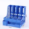 Suprimentos de escritório porta-arquivos quádruplo estante de plástico organizador de mesa para materiais moldura de barra de arquivo estante de armazenamento A4 atacado