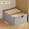 Caja de Almacenamiento de Algodón y Lino Tianshan Estilo Cajón con Asa de Madera Plegable Lavable para Ropa Organización en Capas Cesta de Almacenamiento Estilo Japonés