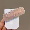 Versión Coreana Super Brillante Clip para el Pelo Cuadrado de Cristal con Diamantes Completos Pasador Simple para Flequillo Lateral Pasador Elegante Clip para el Pelo con Pedrería para Mujer