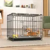 Jaula Portátil Plegable para Mascotas Montada en Coche, Jaula Metálica para Perros Pequeños, Cama para Gatos de Interior para Teddy, Jaula de Rescate