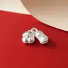 Prata Esterlina 999 Caqui Amendoim Duas Vidas Alegria Conjunto de Três Peças Pulseira de Contas Tecelagem DIY Pingente Coisas Boas Acontecem Acessórios de Prata
