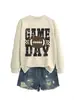 Amazon eBay Estación Independiente Moda Casual Personalidad Moda para Mujer Día de Partido Cuadros Fútbol Deportes Sudadera con Capucha
