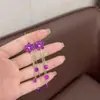 Brincos de Franja Estilo Coreano Super Imortal e Estilo Socialite Luxo Leve Moda Europeia e Americana Elegante Explosivo Cravejado de Diamantes Joia de Orelha Flor Exquisita