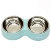 Novo Produto Transfronteiriço Pet Camada Dupla Tigela Dupla Aço Inoxidável Utensílios para Comida de Gato Antiderrapante, Antiderrapante e Anti-Impacto Utensílios para Comida de Cachorro Atacado