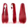 Peluca de Cosplay Bidimensional para Mujer, Cabello Largo, Estilo Anime, Negra, Morada, Roja, Colorida, Blanca, 100 cm, Cabello Largo Recto Negro, Peluca de Cabeza Completa