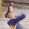 Sandalias Planas de Tira Fina con Tacón Bajo Estilo Coreano Nuevas de Verano 2026, Cómodas y Versátiles, Elegantes Sandalias de Gamuza para Mujer con Una Sola Tira