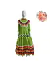 Novo Vestido Longo Mexicano de Balanço de Cinco Cores 2025 Traje de Dança Nacional Fantasia de Jogo para Apresentação Infantil