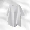 Camiseta de Verano 2026 Nueva para Hombre, de Seda de Hielo Delgada de Manga Corta, Camiseta Bordada Holgada de Algodón Hielo-Oxígeno con Efecto de Enfriamiento de Amoníaco Líquido
