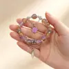 Pulseira Princesa Fofa Cor de Doce para Melhores Amigas, Pulseiras de Contas para Crianças, Doce e Sofisticada, Bijuterias Versáteis para Barracas