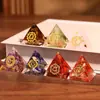 Adornos de Cristal al por Mayor para Atraer Riqueza Escritorio Citrino Estación de Trabajo Oficina Sala de Estar Manualidades Pirámide de Cinco Colores