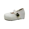 Sapatos baixos de verão de uma tira de linho doce, estilo nicho, sapatilhas Mary Jane de fundo plano femininas, sapatos de condução retrô franceses