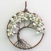 Colgante de árbol de la vida redondo de bronce con gema de grava de cristal, venta al por mayor de joyería de comercio exterior transfronterizo de Amazon y eBay
