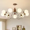 [Transfronteiriço] Luminária Estilo Chinês e Americano para Sala de Jantar, Sala de Estar, Hall Estilo Francês, Nova Luminária Ventilador de Teto Retrô, Unidade Principal de Lustre Ventilador Integrado Invisível