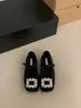 Zapatos Mary Jane Planos para Mujer, Estilo Nuevo 2025, Forrados de Felpa para Otoño/Invierno, con Hebilla Cuadrada y Pedrería, Zapatos de Algodón Elegantes y Cálidos