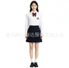Conjunto de uniforme escolar de estilo universitario, que incluye una camisa blanca, una falda plisada y una corbata, adecuado tanto para estudiantes de secundaria como de preparatoria, y para usar en actuaciones corales a gran escala