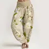 Pantalones Casuales Versátiles de Moda Estilo Nuevo 3D Estampado Digital Europeo y Americano Transfronterizo Pantalones Tailandeses para Mujer de Algodón Puro Estampado Directo Pantalones Largos de Primavera y Verano