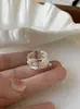 Anillo de perlas cruzado multicapa de diseño nicho para mujer, anillo abierto ajustable, estilo frío, nuevo de moda ins