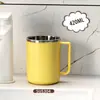 Copo de enxaguante bucal de aço inoxidável 304 com alça, anti-queda, copo de lavagem doméstico, copo para escovar os dentes, copo para beber de estudante e escritório, caneca