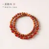 Nova Série de Ágata Vermelha Estilo Chinês Pulseira de Círculo Duplo de Sândalo Feminina Retrô Cultural Fio de Ouro Contas de Sândalo para Oração Ornamentos Estilo Chinês Atacado