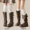 Meias Longas para Botas Femininas, Combinando com Botas, Meias Altas até a Panturrilha/Acima do Joelho, Roupa Íntima para Outono e Inverno, Meias Brancas Longas até a Coxa Atacado