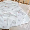 Toalha de Banho de Algodão de Bambu de Alta Densidade com Seis Camadas e Estampa de Desenho Animado, Manta de Banho Espessa para Bebê, Toalha de Banho Absorvente para Recém-Nascido