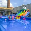 Parque Acuático Inflable Móvil al Aire Libre Tobogán de Agua Panda Piscina Inflable Piscina Grande Tobogán de Agua para Niños