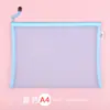 Bolsa de Archivo Transparente Oficina Gran Capacidad Malla de Nailon Duradera Bolsa de Información A4 Mochila Escolar Cierre de Cremallera Bolsa de Almacenamiento