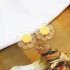 Accesorios de joyería hechos a mano DIY, pequeños pendientes de flores de resina de estilo fresco y elegante, material para pendientes, accesorios