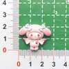 Rosto brilhante de desenho animado Deviruchi Sanrio acessórios de resina DIY feito à mão corda de grampo de cabelo gel creme material para capa de celular