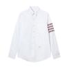 Camisa TB JL Marca da Moda Manga Sarja Estampa Quatro Barras Nova Casual Business Camisa de Casal para Homens e Mulheres