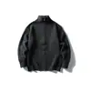 Suéter cárdigan Rumen de peso pesado para Otoño e Invierno, textura retro, estilo perezoso para hombre, doble cremallera, holgado, cuello alto, chaqueta de punto