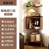 Estantería de esquina retro usada, armario triangular de pared, sala de estar, sofá, estudio, estante de almacenamiento para el hogar, estante de almacenamiento japonés de varias capas