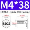 Yishenglong Pernos Remachables para Agujero Ciego de Acero Inoxidable Tuercas Remachables Placa de Presión Hexagonal Rosca Bsos-M3M4