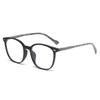 Moda Novo Espelho com Textura de Madeira Leg Round Frame Lente Anti-Luz Azul Descoloração Espelho Plano Sentido Avançado Rice Nail Armação de Óculos Fashion para Mulheres