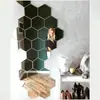 Adesivos de parede de espelho geométrico hexagonal 3D em acrílico DIY estilo nórdico, com adesivo removível no verso, para decoração de casa