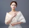 Chal de boda para novia abrigo de manga larga invierno 2018 nuevo vestido de dama de honor piel sintética engrosado cálido Blanco