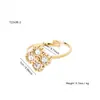 Anel Feminino de Aço Titânio Estilo Coreano Flor de Quatro Folhas Luxo Acessível Clássico Cravejado de Diamantes Versátil Estiloso Elegante Joia de Mão de Alto Padrão
