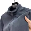 Sudadera de Felpa para Hombre con Cuello Alto, Chaqueta Cardigan con Cremallera, Chaqueta Gruesa de Felpa Cálida de Color Sólido para Otoño e Invierno