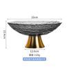 Haisiman plato de fruta de vidrio con base de cobre creativo, plato para fruta doméstico gris ahumado, plato de almacenamiento decorativo de alto valor cromático