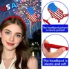 Diadema Día Nacional de EE. UU. Diadema con Bandera de EE. UU. y Cabeza de Águila Decoraciones del Día de la Independencia Fiesta para Adultos y Niños Tocado de Tiras de Colores