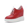 Sapatos Casuais de Plataforma Impermeáveis com Salto Ultra Alto de 12cm e Solado Grosso - Novo Estilo Primavera 2026 Mocassins Simples com Cadarço e Aumento Interno de Altura