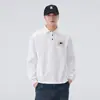 Ropa para Hombre Fengshe / Sudadera de Manga Larga para Hombre de Otoño 300g con Cuello de Solapa Estampado, Estilo Americano, Marca de Moda, Peso Pesado, Corte Holgado