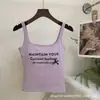 0420# Primavera y Verano Nuevo Verano Ropa Exterior Top Interior Dulce Picante Lazo Estampado de Letras Camisola Chaleco para Mujer