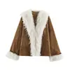 Z Estilo Europeu Transfronteiriço 2026 Nova Moda Elegante Roupas Femininas Atacado Jaqueta Casaco Efeito Pelúcia 8372321
